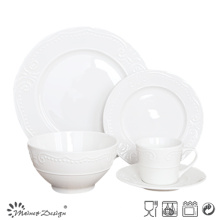 20PCS Porcelain Dinner Set for restaurant with Embossed Design